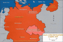 Map of German Concentration Camps in 1939