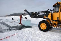 Removing Ice Blocks for ICEHOTEL