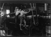 Boys Changing Bobbins in the Mill