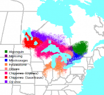 Map Showing Location of Algonquin Indians