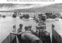 Omaha Beach - Troops Wade Ashore