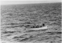 Titanic Passengers in A Lifeboat