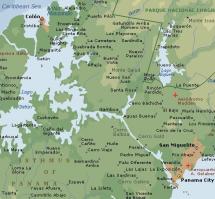 Water-Way Map of the Panama Canal
